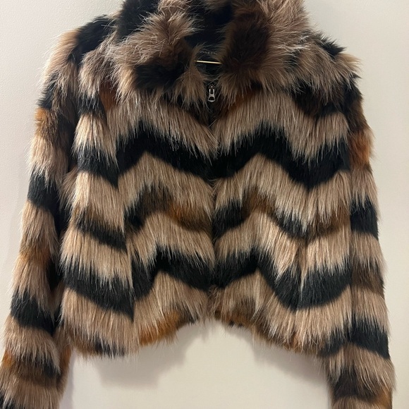 French Connection Dallow Multicolor Faux Fur Jacket - Picture 4 of 10